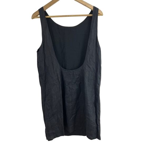 Reformation Rosemond Linen Dress Black Back Scoop Size 10 - Picture 4 of 9